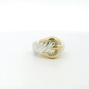 David Yurman Sterling/18k Buckle Band Ring - Size 6.75